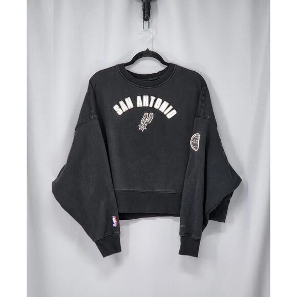 Pro Standard Tops - San Antonio Spurs Sweatshirt Womens XL Black NBA Basketball Cropped Crewneck